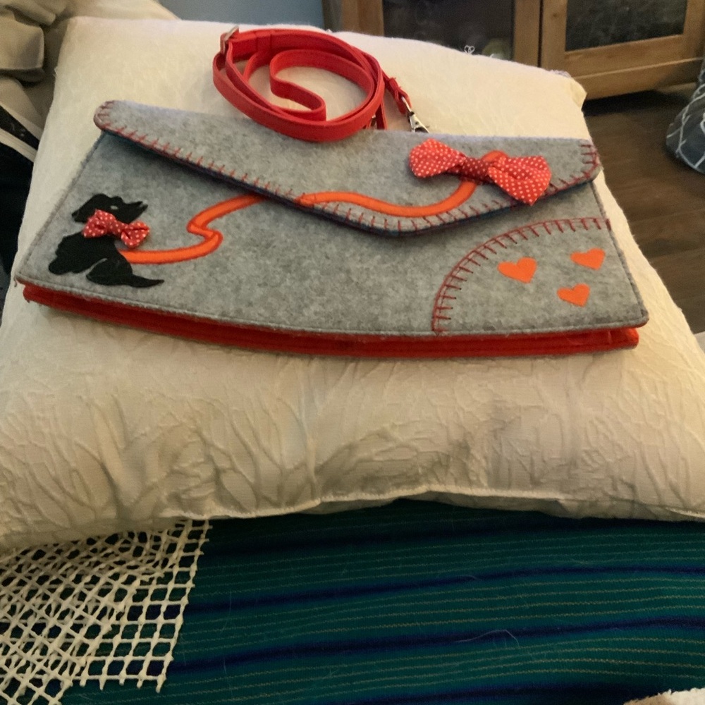 Chic Gray and Red Irregular Choice Women's Bag